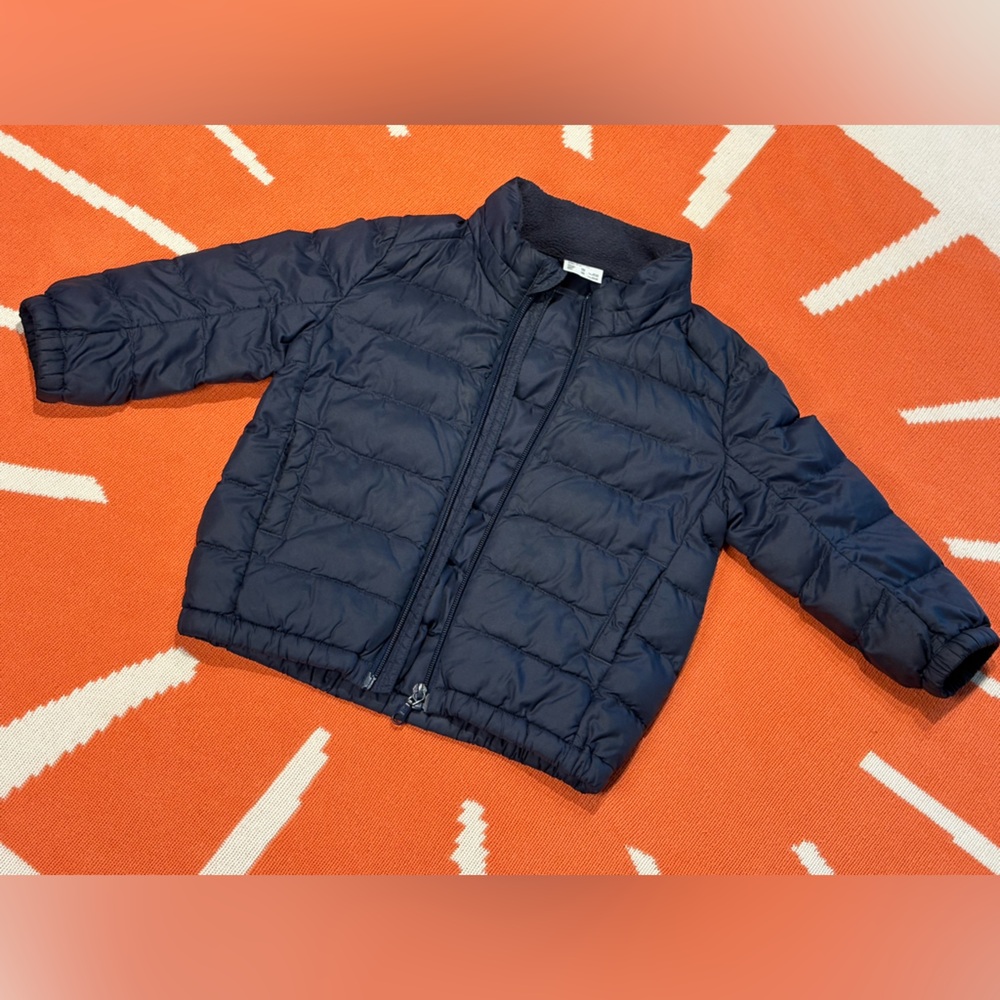 UNI QLO Navy Blue Kids Light Puffer Jacket
